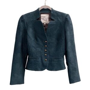 Milly Black Textured Women's Blazer Green Size 6